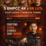 5 BMPCC 4K and 6K LUTs + Filmmaker Website HTML Template