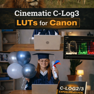 Cinematic C-Log3 LUTs for Canon | Transform Flat Log Footage | Color Grading Presets + C-Log2/3 Exposure Guide (PDF)