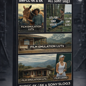 Bmpcc 4K/6K LUTs Pack (4 Sets) + ALL Sony S-Log3 LUT Pack | BRAW & S-Gamut3.Cine to Rec709 | Cinematic Color Grading