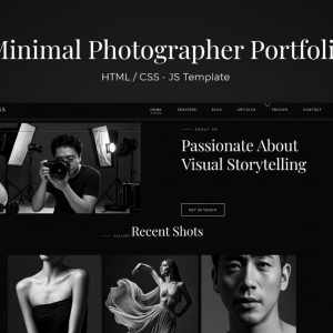 Minimal Photographer Portfolio Website Template (HTML/CSS/JS)