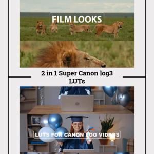 Canon Log3 LUTs 2-in-1 Super Pack | Cinematic LUTs for Color Grading | Instant Download | Canon C-Log3 Video Editing LUT Bundle