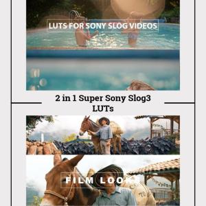 Sony S-Log3 LUTs 2-in-1 Super Pack | 9 Cinematic LUTs for Color Grading | Instant Download | Slog3 Video LUT Bundle for Filmmakers
